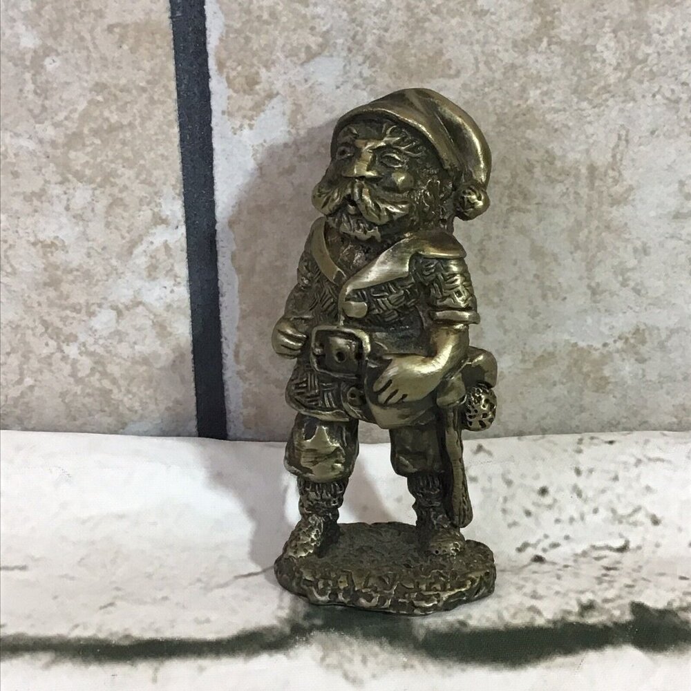 Elf Statue Heavy Metal Etch Woodsman Lumberjack Dwarf Knick Knack Paperweight